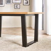 Cotswold Oak and Black Solid Wood Dining Table