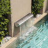 20/30/60cm Stainless Steel Spillway Waterfall Water Blade Koi Pond Weir Cascade
