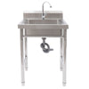 Stainless Steel Kitchen Freestanding Sink Laundry Basin w/ 360° Rotatable Faucet
