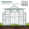 Polycarbonate Walk-in Garden Greenhouse w/ Double Sliding Door, Adjustable Vent