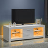 Modern TV Stand High Gloss Doors Entertainment Unit Cabinet With RGB LED Lights