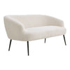 2 Seater White Teddy Velvet Sofas Couch Loveseat Settee Apartment Small Couch UK