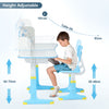 Kids Desk Chair Set School Student Child Kids Study Table Height Adjustable Wfzm