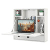 Wall-mounted Desk Home Office Floating Computer Workstation with Shelves