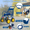 Garden Hose Reel Cart Outside Portable Water Hose Holder 4 Wheels Non-slip Grip