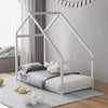 Kids Single House Bed Frame Children Toddler Pine Wooden Bed Floor Style Bedroom