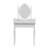 Dressing Table with Mirror and Stool, Vanity Desk with Mirror and Drawers White