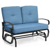 2 Seats Outdoor Swing Glider Chair Patio Loveseat Glider Rocking Bench w/Cushion