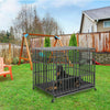 UK 46" Strong Dog Crate Cage Rolling Pet Kennel Prevent Escape Training Military