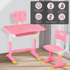 Kids Desk Chair Set School Student Child Kids Study Table Height Adjustable Pink