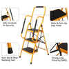 3 Step Ladder With Safety Handrail Foldable Safety Non Slip Matt Safe Heavy Duty