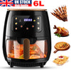 LCD DIGITAL AIR FRYER COOKER OVENS LOW FAT HEALTHY OIL FREE FRYING KITCHEN 6L AT