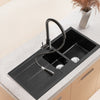 Modern Matte Black Inset Kitchen Sink Single/1.5/Double Bowl & Waste Undermount