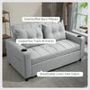 2 Seater Pull Out Sofa Bed with Pockets for Living Room Light Grey
