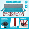 3 Person Folding Camping Chair Heavy-Duty Camp Couch Portable Beach Chair
