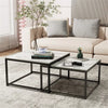 Modern Nested Coffee Table Set of 2 Marble End Table Nesting Sofa Side Tea Table