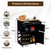 3-Tier Kitchen Island Kitchen Cart Wine Racks Rolling Storage Trolley Cart Black