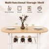 Small Table and 2 Chairs 3PCS Bar Kitchen Dining Breakfast Furniture Set W/Shelf