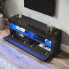 High Gloss Black 120cm TV Stand Cabinet Unit 2 Door Sideboard with LED Lights
