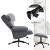 High Back PU Leather Ajustable Height Swivel Recliner Sofa Chair w/Footstool Set