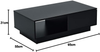 LED Coffee Table Storage Drawer Shelf RGB Lights Modern Living Room Black