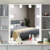 Vanity Makeup Desk Dressing Table Set with 10 LED Lights Mirror Stool 3 Drawers