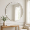 Mirror Extra Large Art Deco Glass Frameless Round Wall Mirror 100cm x 100cm