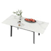 Elegant White Dining Table Extendable 130-160cm Table Extended For 4-12 Person