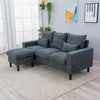 3 Seater with Ottoman Upholstered Sofa Couch Linen Fabric Loveseat Living Room