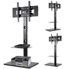 Adjustable 32-65" Floor TV Stand Bracket With Shelf Tilt -15°~ +15° for Hisense