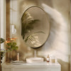 Modern Wall Mirror with Gloden Frame Oval Wall Mounted Makeup Dressing Mirror