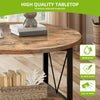 Round Coffee Table with Storage Shelf, Metal Legs, for Living Room & Office