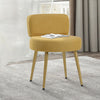 Yellow Fashion Vanity Stool Metal Frame Low Backrest Dressing Makeup Chair Seat