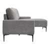 Polyester L Shaped Corner Sofa 3 Seater Right Hand Facing w/Cushions Metal Leg