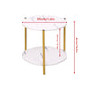 Marble Effect 2-Tier End Table Sofa Side Tables for Living Room Bedside Table