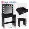 Vanity Dressing Table Stool Set Makeup Mirror/Drawers/Dimmabl 3 Colors LED Light