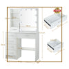 White Dressing Table Mirror with Lights Stool Makeup Vanity Set Desk + 6 Drawers