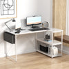 Flamaker Office Desk L Shaped Corner Desk Gaming Desk Home w/ Storage Shelves