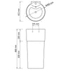 Ceramic Stand Bathroom Sink Basin /Overflow Hole Black Round J3B4