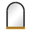 Bathroom Mirror Metal Shelf Wood Frame Mirror Wall Mounted With Cosmetics Shelf