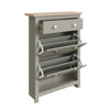 Lancaster Shoe Cabinet 2 Door 1 Drawer Storage Unit Hallway Cream Grey living