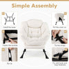 Home Office Accent Sofa Chair Leisure Lounge Armchair with Stool-Beige