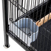 Mobile Metal Bird Cage Open Play Top Parrot Cage Budgie Cage with Perch Feeders