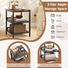 Modern Sofa Side Accent Table Nightstand 3-Tier Square End Table Storage Shelf