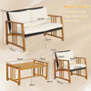4Pcs Outdoor Rattan Patio Sofa Set Garden PE Wicker Chair Table Set w/Cushions
