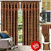 Curtains Ready Made Fully Lined Jacquard Pencil Pleat Tape Top Pair & Tiebacks