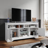 High Gloss 2 Door TV Unit Cabinet 135cm White TV Stand Sideboard Entertainment