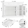Sideboard Kitchen Cupboard Buffet Cabinet 3 Door 2 Drawer Unit White Glass 120cm