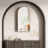 Arched Bathroom Mirror Cabinet Metal Framed Premium Silver Wall Mounted Storage