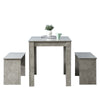 Modern 3Pcs Dining Bench Set Table+ 2 Chairs Dining Room Kitchen for Small Space